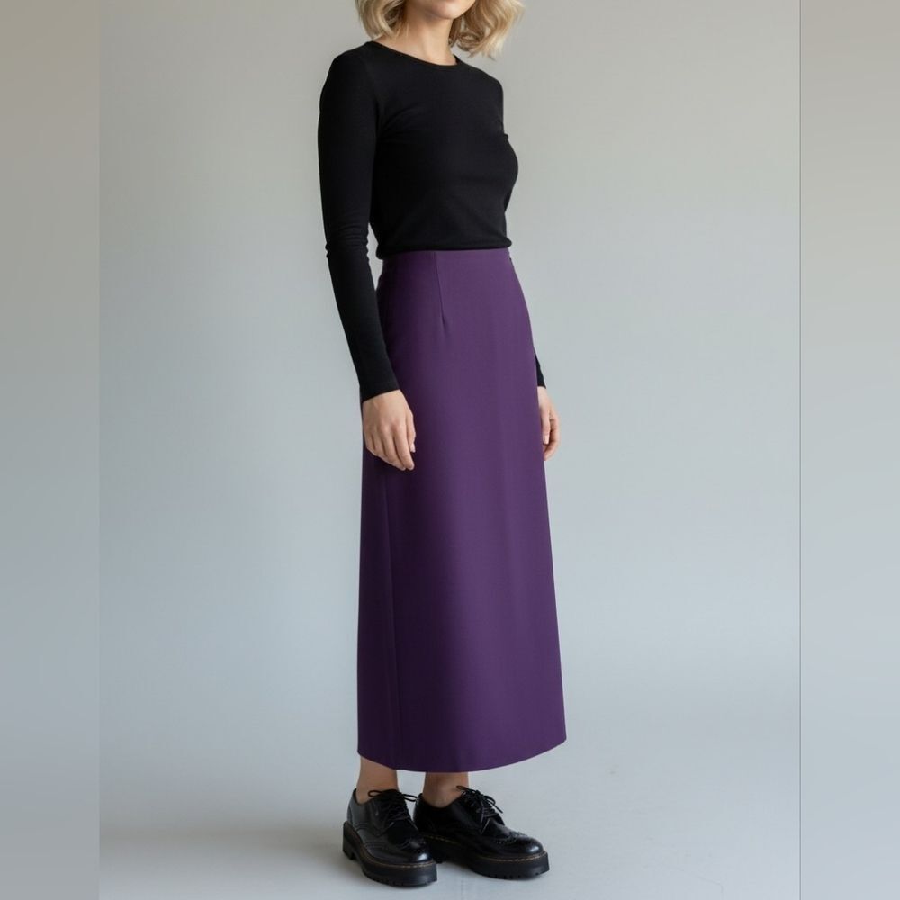 Purple Faux Suede Maxi Skirt